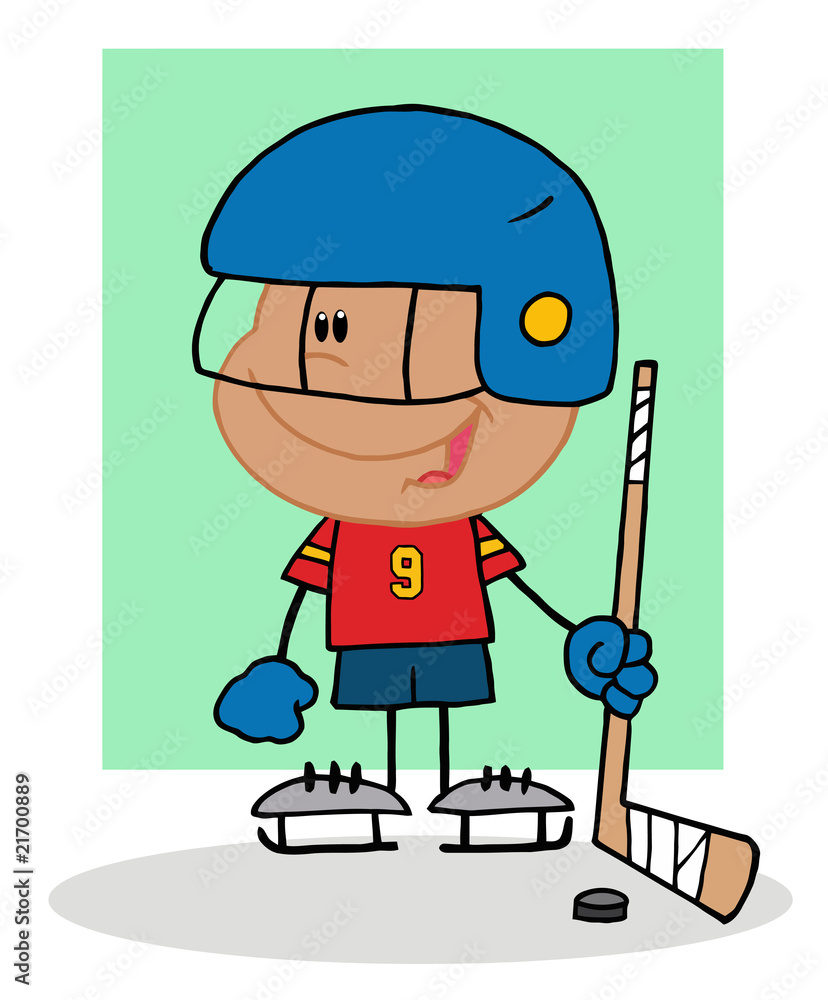 Happy Hispanic Boy Playing Hockey Goalie Happy Hispanic Boy Playing Hockey Goalie