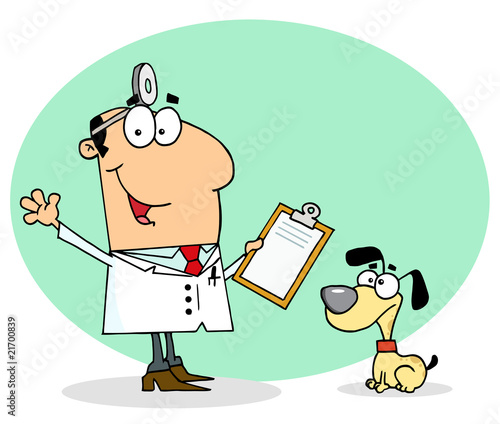 Caucasian Cartoon Canine Veterinarian Man