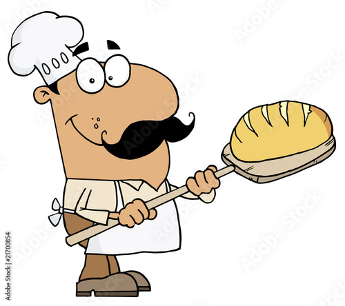 Hispanic Cartoon Bread Maker Man