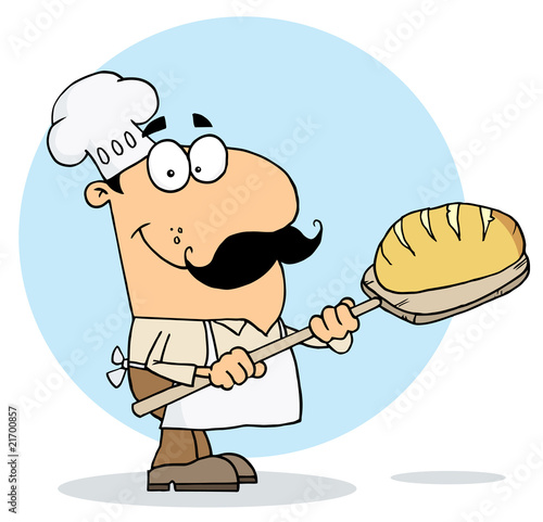 Cartoon Bread Maker Man