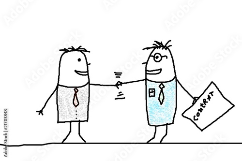 handshake and business man