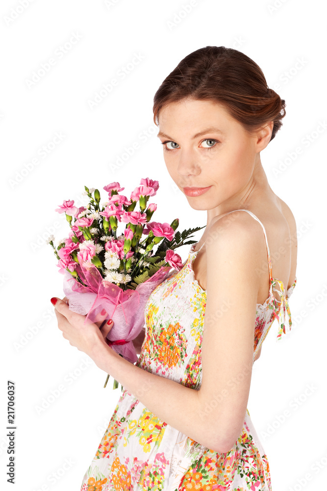 Beautiful Woman with Flowers