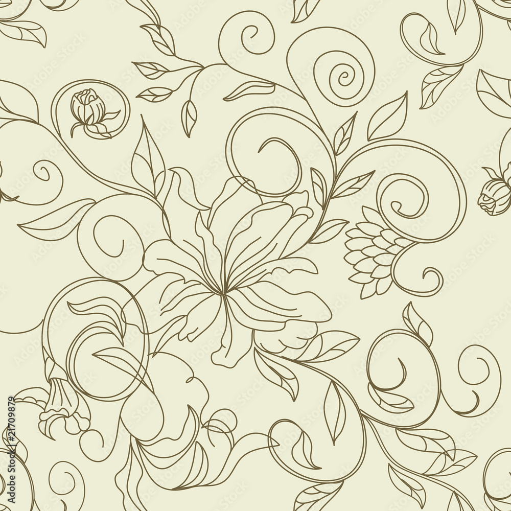 Retro stylized seamless pattern