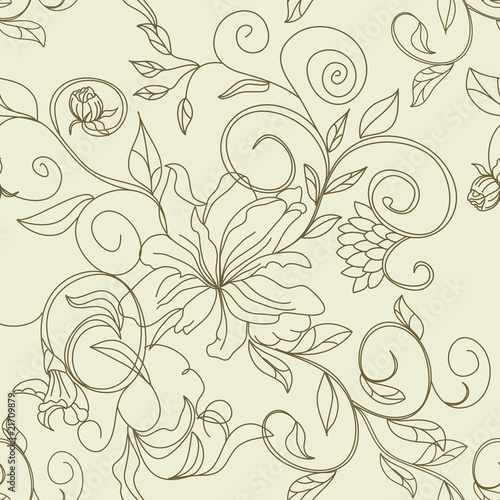 Retro stylized seamless pattern