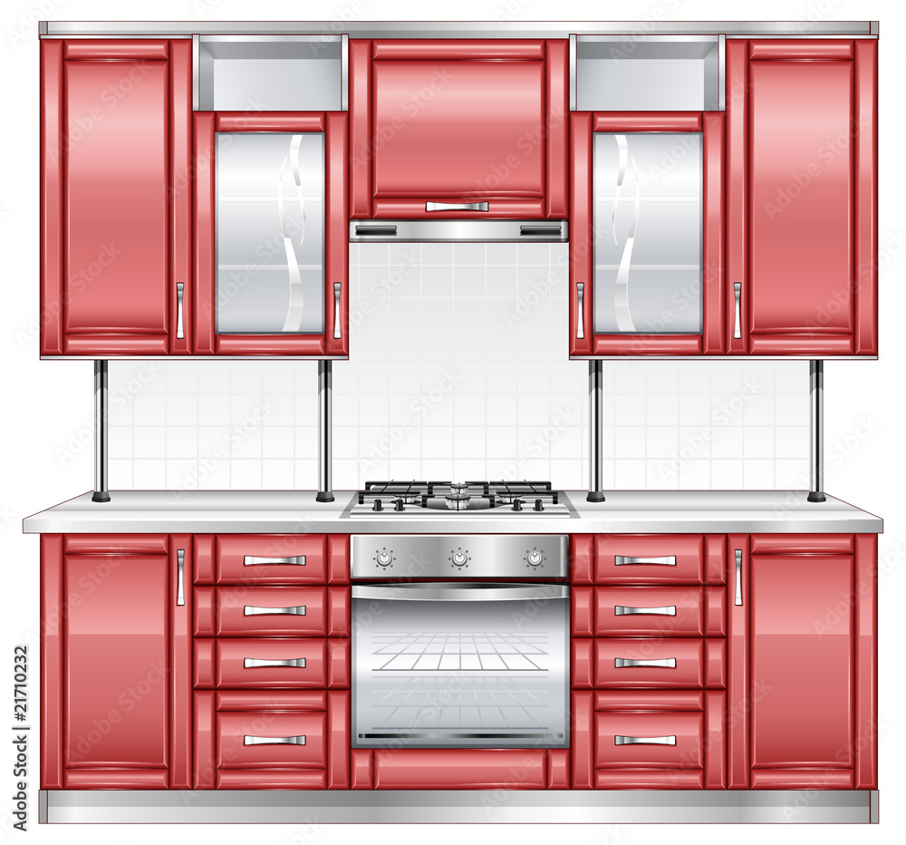 Fototapeta premium Red kitchen
