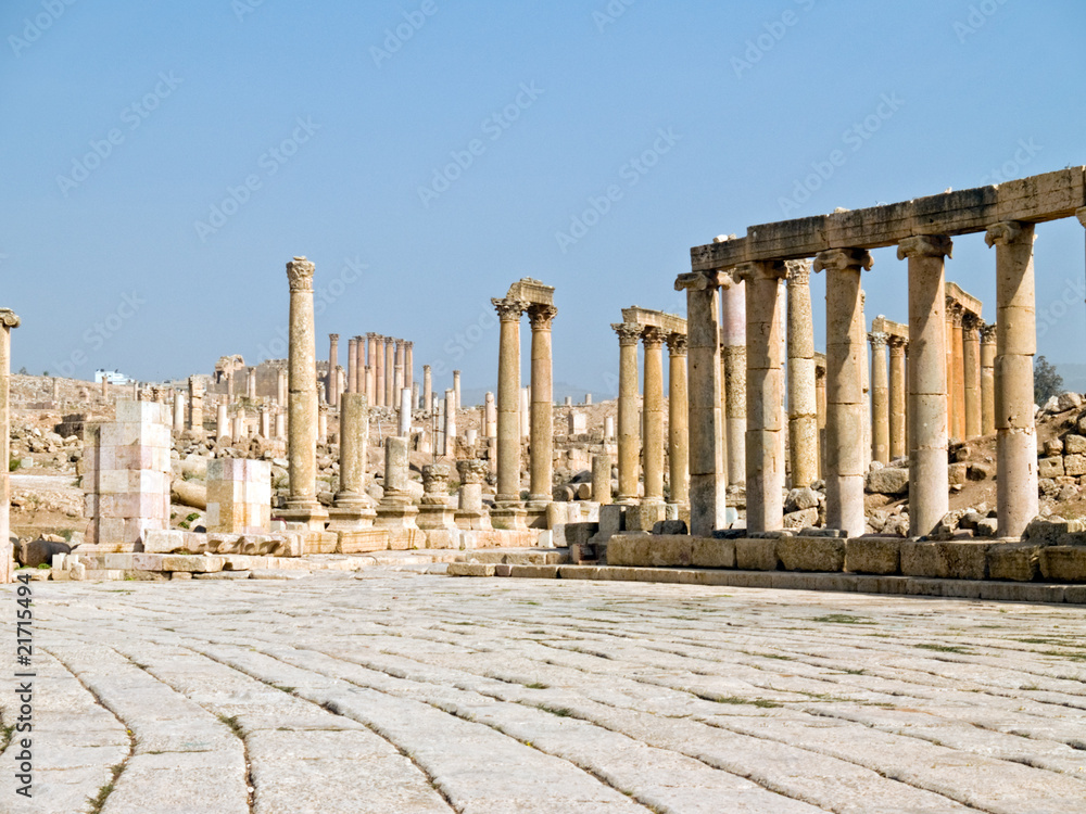 Fototapeta premium The Forum in Jerash, Jordan.