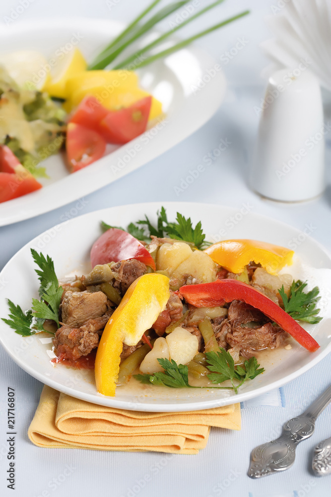 Stewed meat with vegetables