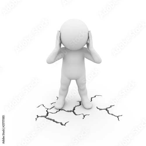 cracked surface and character
