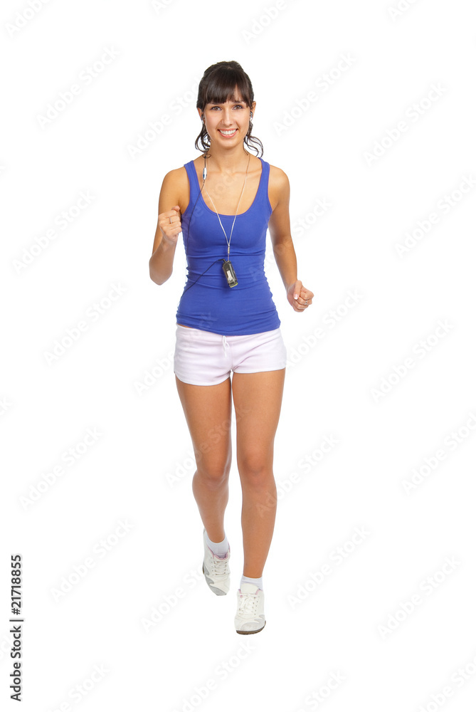 Beautiful fitness trainer running Beautiful fitness trainer running