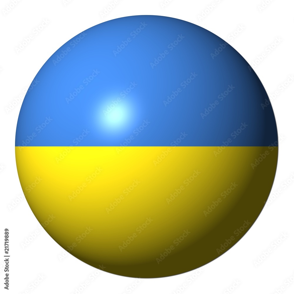 Ukraine flag sphere isolated on white illustration Ukraine flag sphere isolated on white illustration