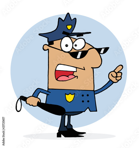 Mad Hispanic Police Officer