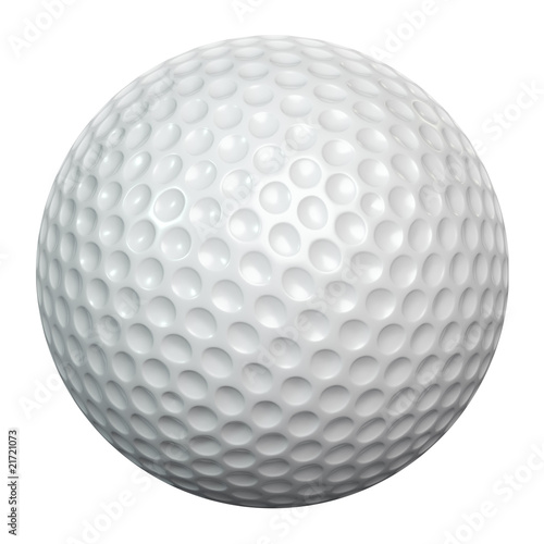 White golf ball including clipping path