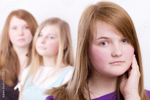 three girls teenagers in crisis