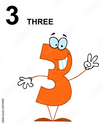 Friendly Orange Number 3 Three Guy With Text