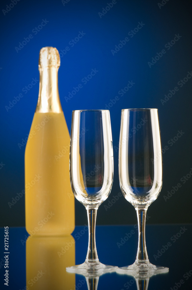 Champagne against color gradient background Champagne against color gradient background