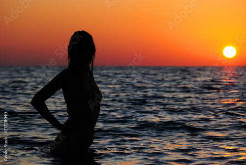 Young girl in the sea