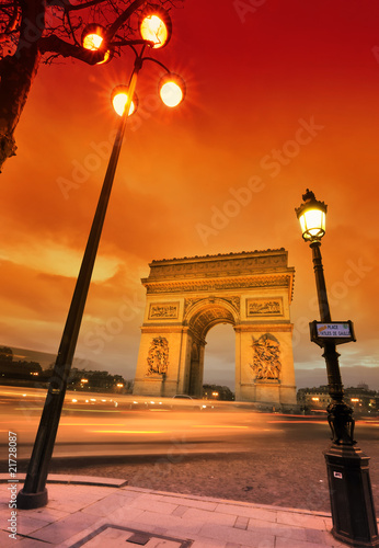 Canvas Print paris et ciel de feu
