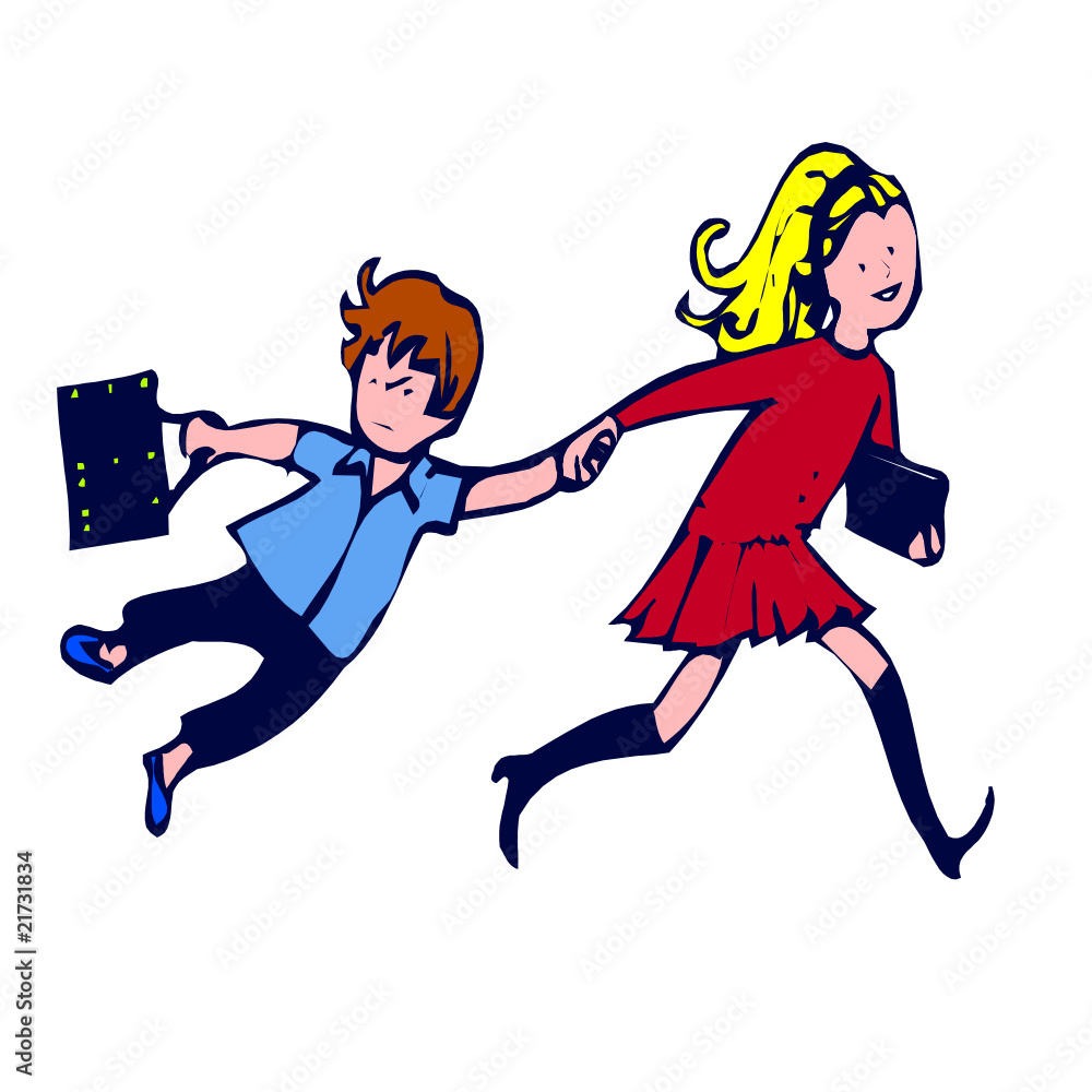 Aller A L Ecole Illustration Stock Vector Adobe Stock