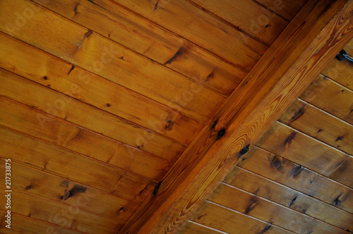background texture of wooden boards ceiling