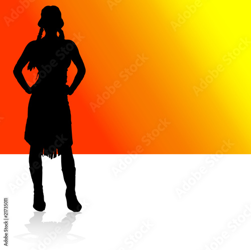 indian girl black vector silhouettes