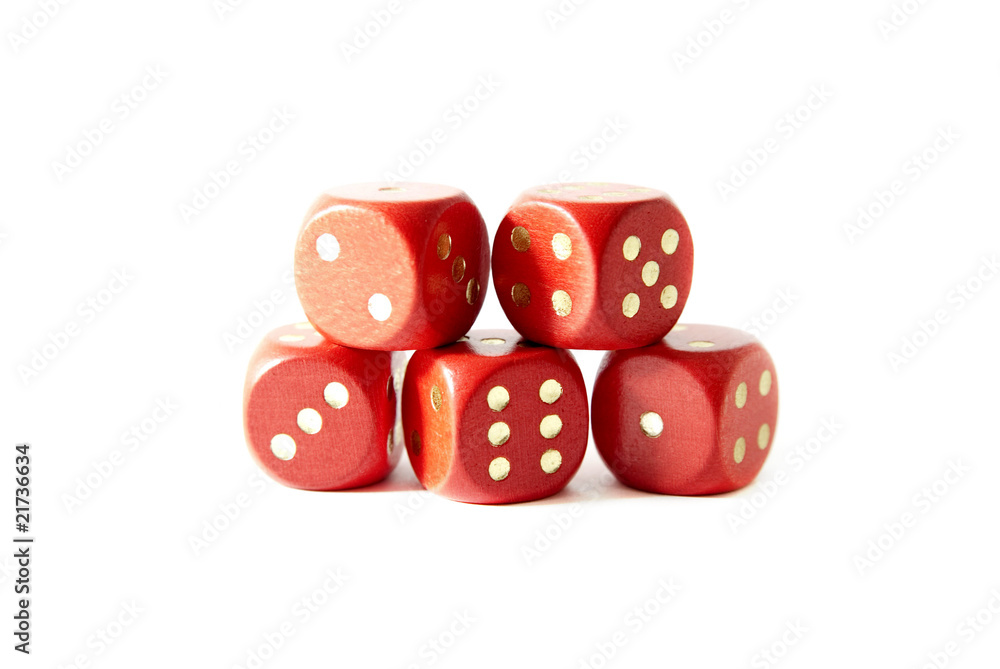 couple of red dices on white couple of red dices on white