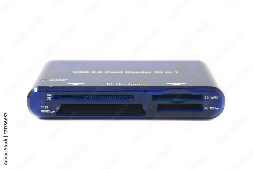 blue card reader isolated on white blue card reader isolated on white