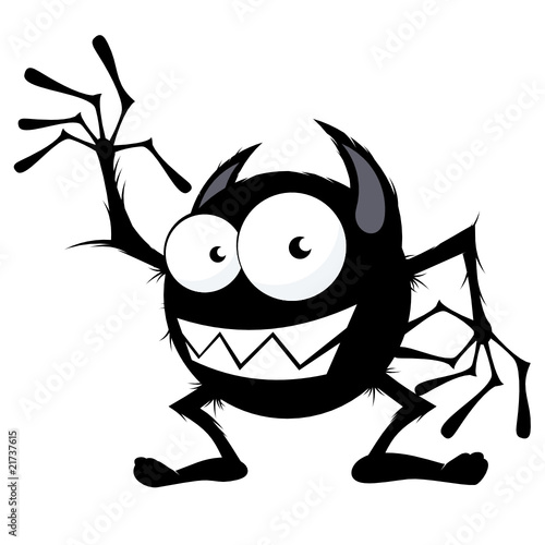 monster cartoon freundlich lustig winken