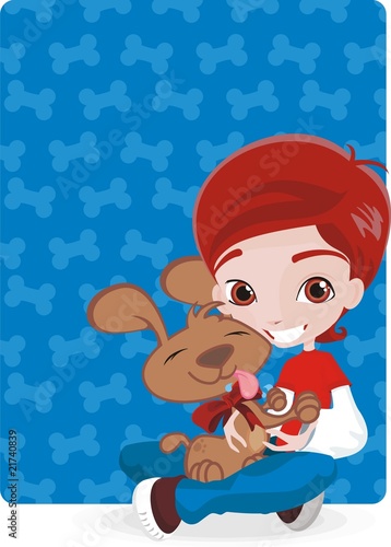boy and dog