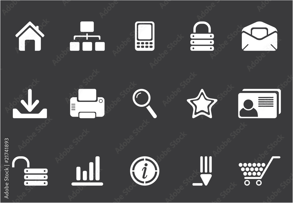 Internet and web icons - white series Internet and web icons - white series