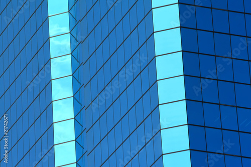 abstract blue windows of building