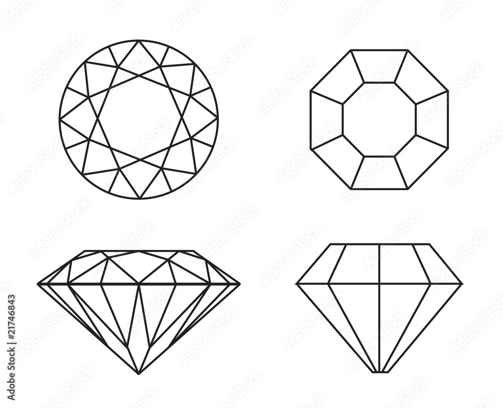 Diamonds on white background Diamonds on white background