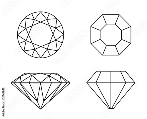 Diamonds on white background
