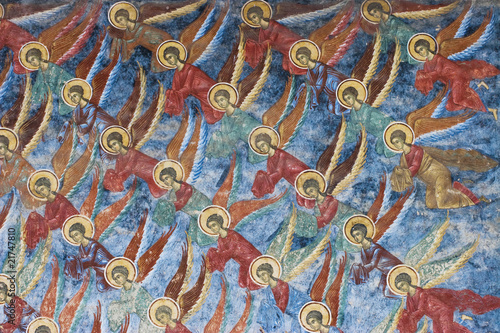 Detail from a fresco painting from Sucevita Monastery, Romania