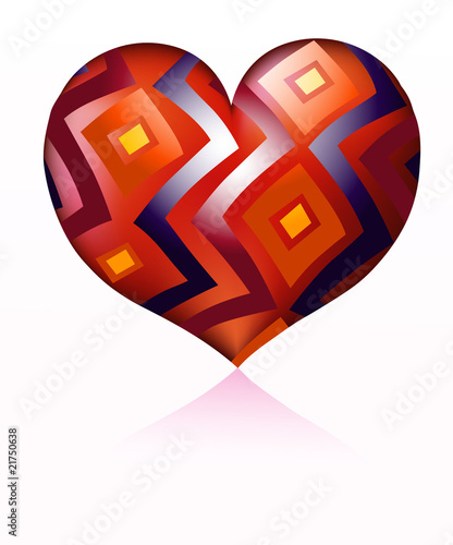 Heart with rhombus ornament photo