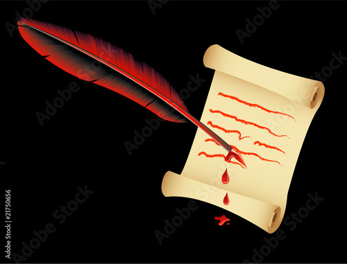 Pen writes in blood