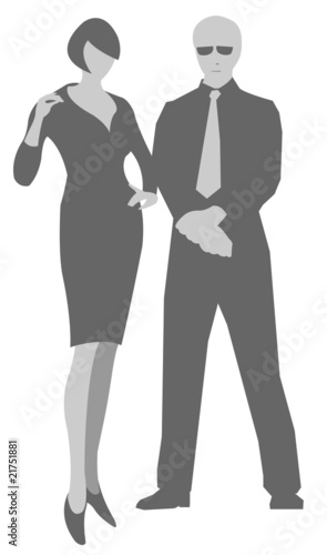 Vector illustration of man and woman silhouettes