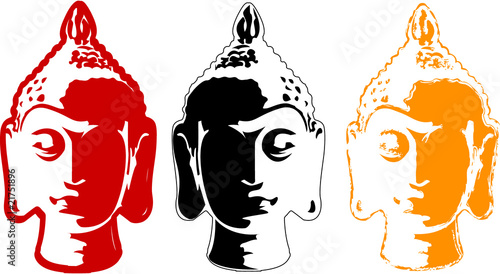 the vector color buddha head set