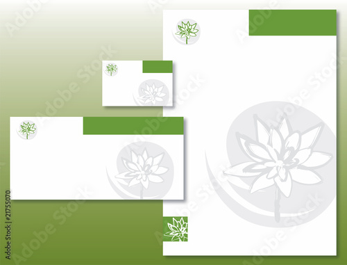 Charte Graphique Fleur de Lotus en Vert - Papier et Carte Visite