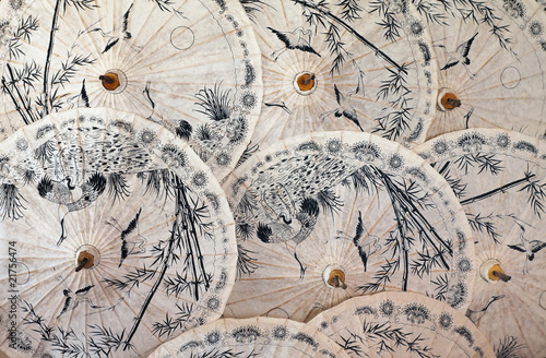 Umbrellas and parasols made of bambus and handmade paper