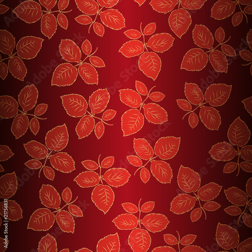 Seamless background with leaves of roses
