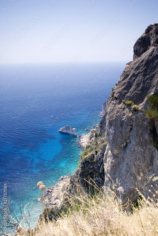 Sea cliff view, Corfu, Greece