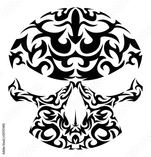 Vector illustration of tribal skull