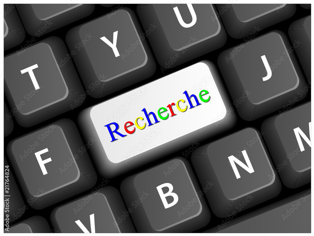 Vecteur Stock Touche RECHERCHE sur Clavier (Web Internet Bouton