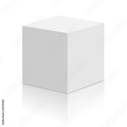 icona cubo bianco riflesso photo