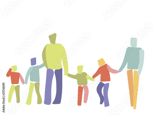 abstract illustration of large family in a good mood