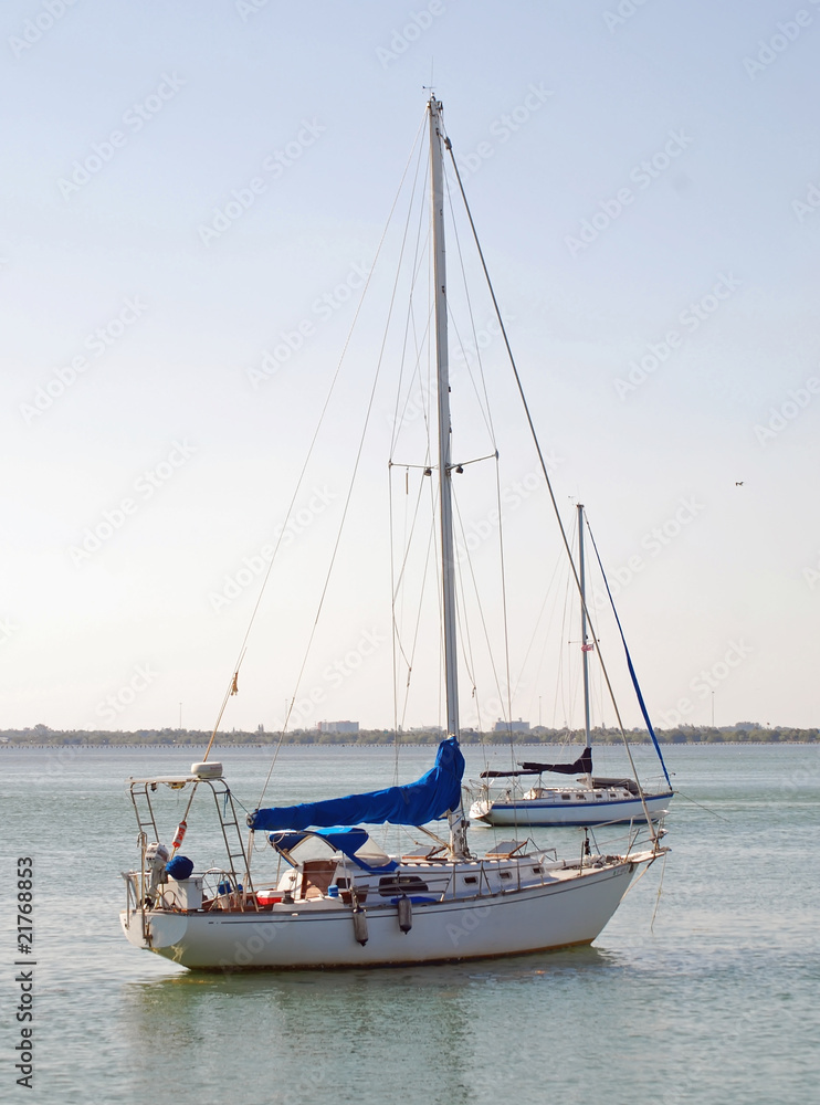 Sailboats at Anchor on the Florida Intercoastal