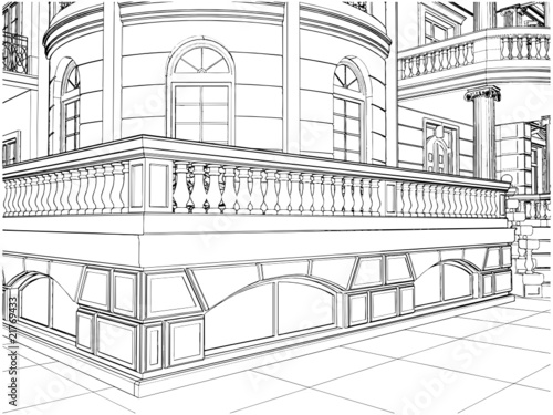 Building Corner Residential Eclectic House Vector 08