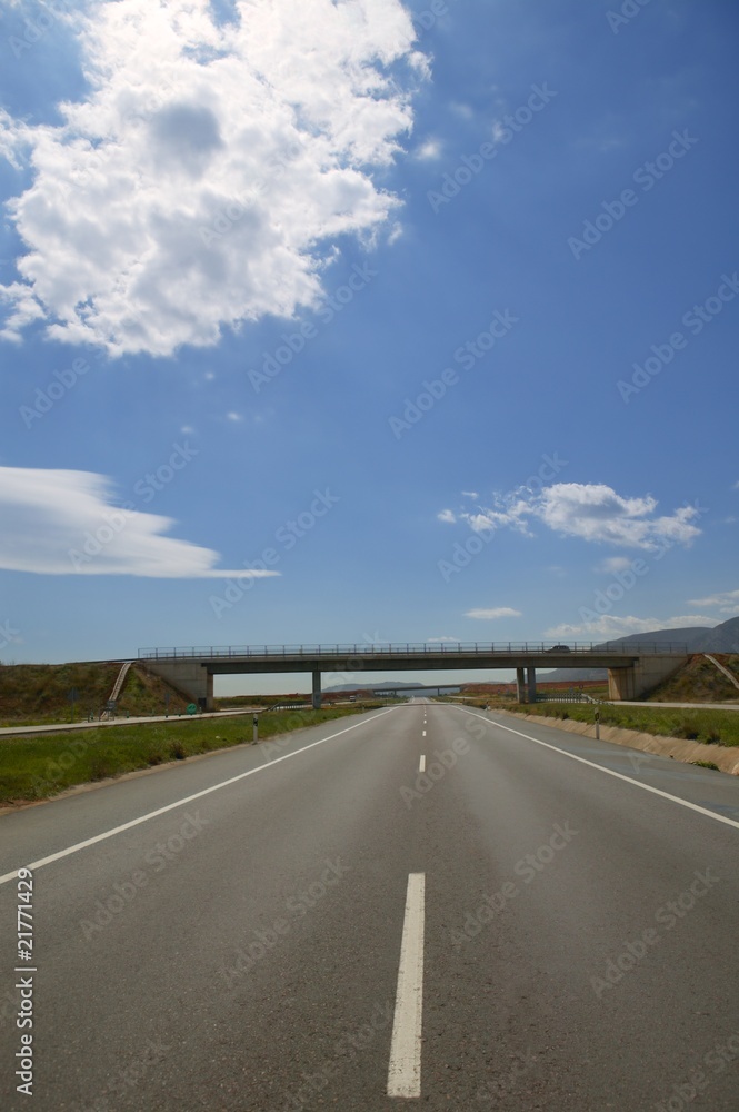 Bridge and road horizon front perspective view Bridge and road horizon front perspective view