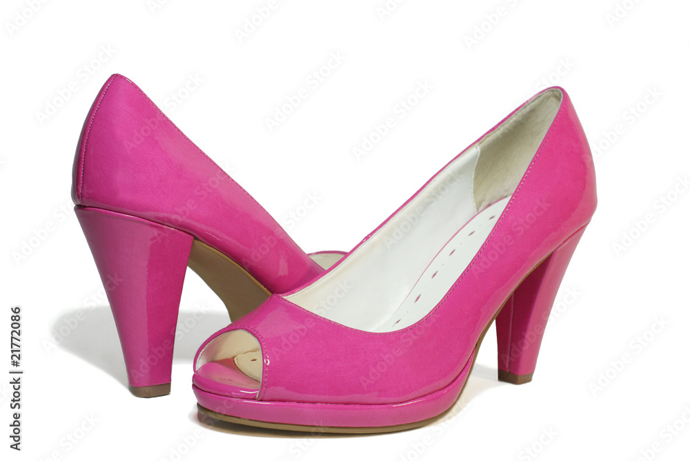 Pair of pink patent-leather shoes Pair of pink patent-leather shoes