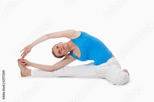 woman exercising yoga